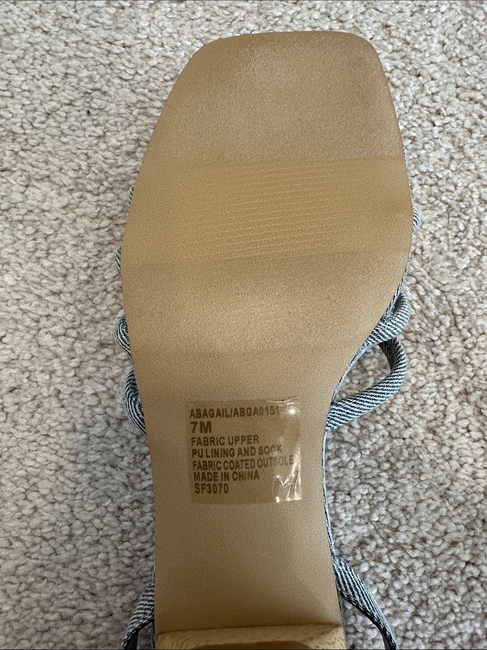 Steve Madden Light Blue Denim Strappy Sandals - Picture 4 of 5